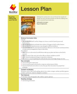 Lesson Plan - Exploring Caves