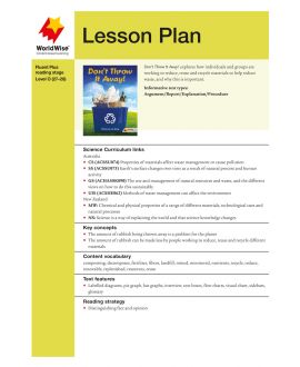 Lesson Plan - Don't Throw It Away!