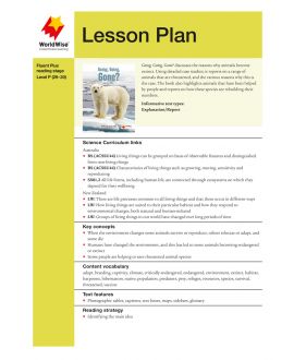 Lesson Plan - Going, Going, Gone?