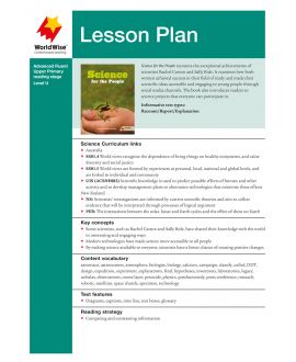 Lesson Plan - Science for the People