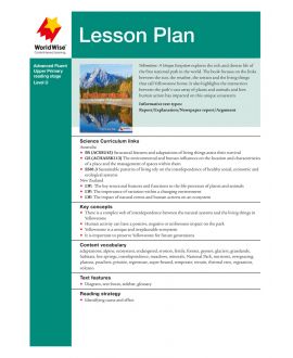 Lesson Plan - Yellowstone: A Unique Ecosystem