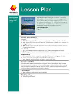 Lesson Plan - Saving the Amazon River